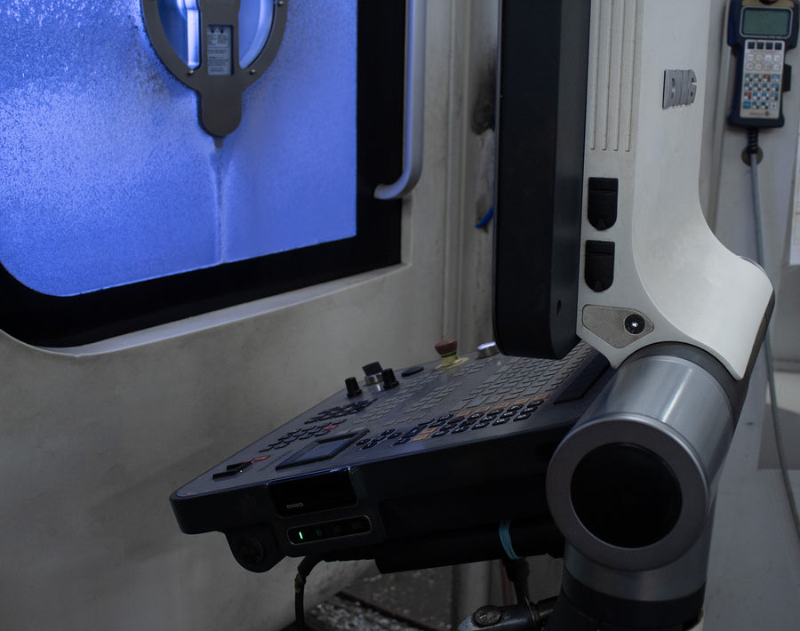 Sanfirth 5-axis CNC mill control station in operation